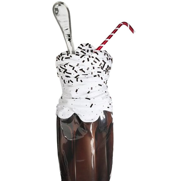 SS22 RUNWAY $5880 MOSCHINO COUTURE Jeremy Scott Milkshake Straw Asymmetric Dress - Picture 1 of 16